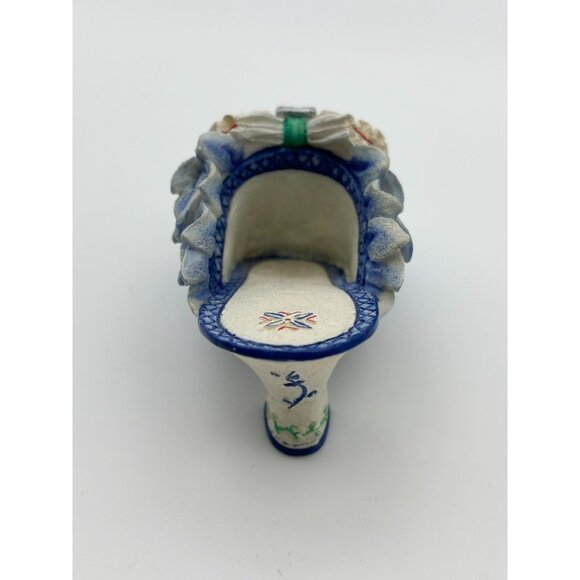 Victorian Style True Blue Miniature Shoe, Hat, Purse, Stand By Willow Hall - Picture 8 of 12